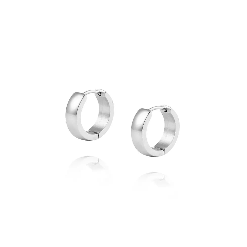 MOCKBERG CHUNKY SILVER HOOPS MEDIUM