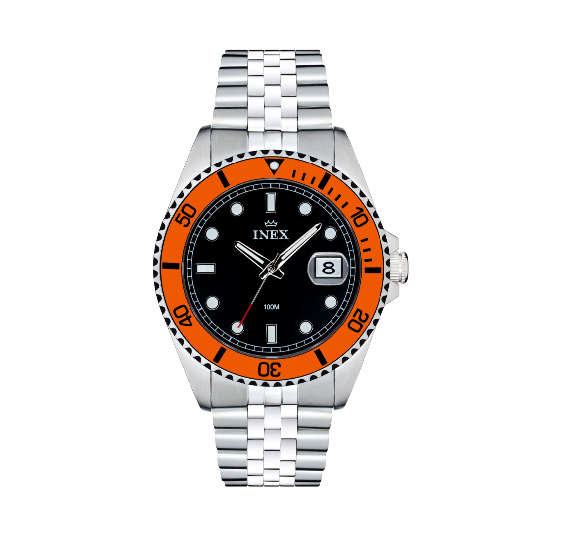 INEX HERREUR I STÅL MED ORANSJE BEZEL 42 MM