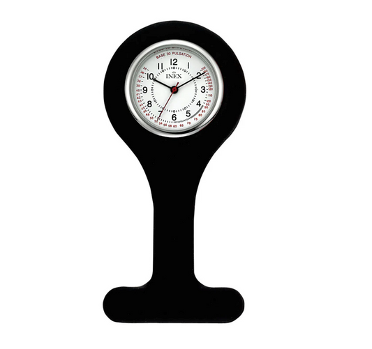 Inex søsterur i sort silikon med hvit skive 30 MM