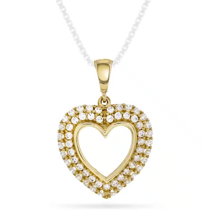 HJERTEANHENG I GULL MED ZIRKONIA