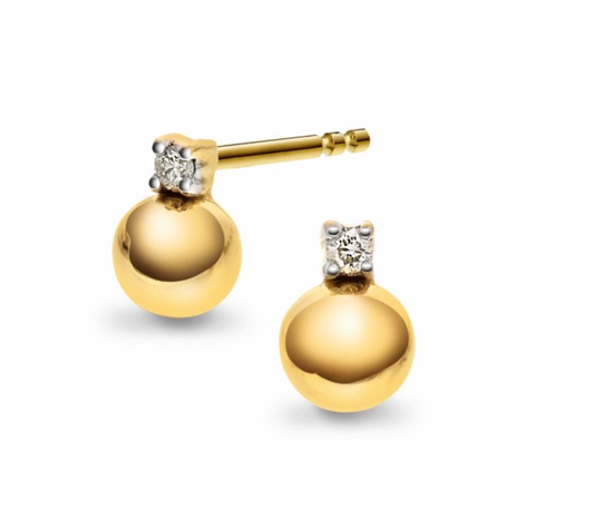 GULLØREPYNT MED DIAMANT