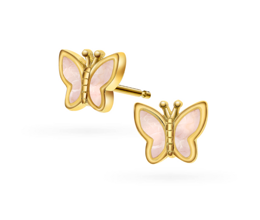 SOMMERFUGL ØREPYNT TIL BARN MED ROSA PERLEMOR