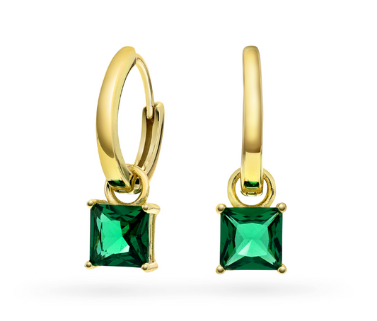 ØRERINGER I FORGYLT SØLV MED ZIRKONIA