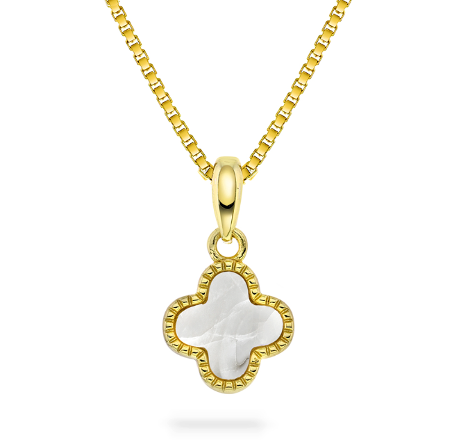 KLØVER ANHENG I FORGYLT SØLV