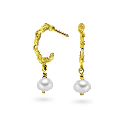 KESHI ØREPYNT I GULLFORGYLT SØLV