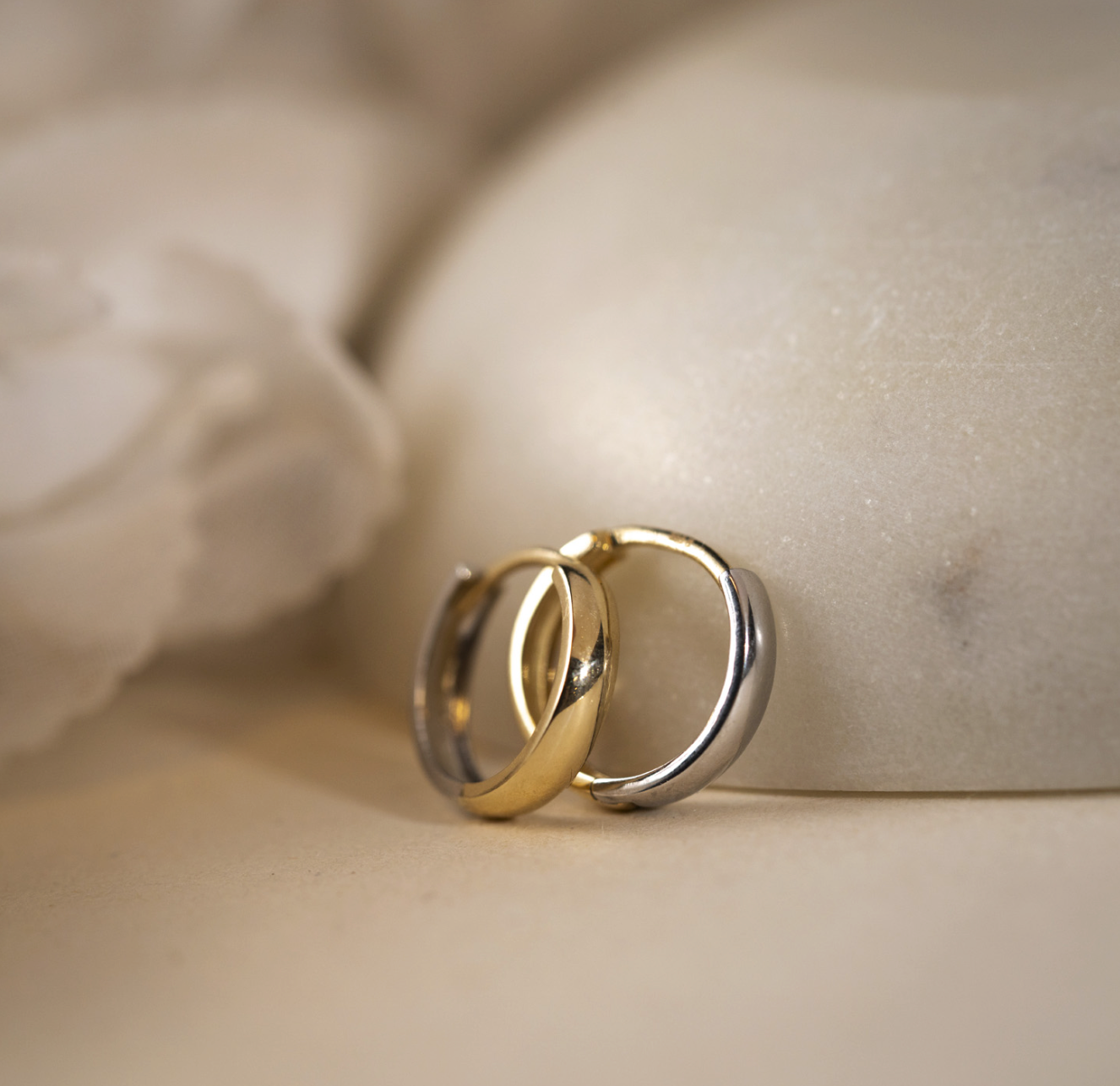 ØREPYNT I TOFARGET GULL