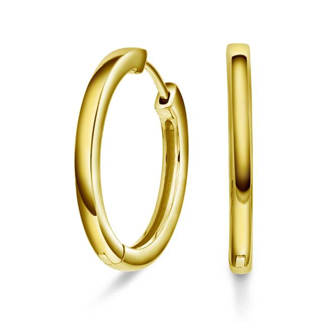 ØRERINGER I FORGYLT SØLV 20 MM