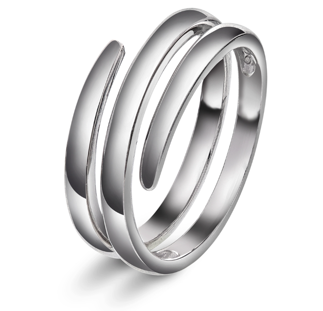 RING I SØLV - SPIRAL ELEGANCE STR. 56