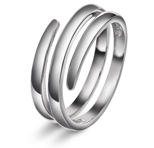 RING I SØLV - SPIRAL ELEGANCE STR. 56