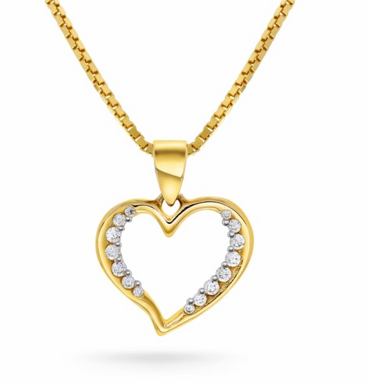 GULLHJERTE MED ZIRKONIA