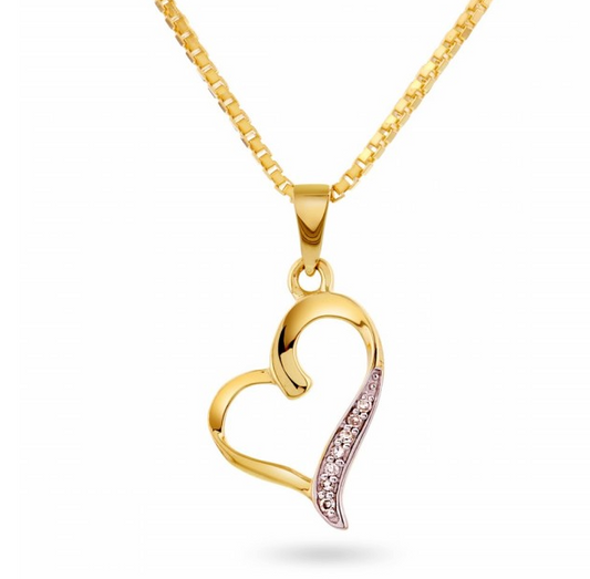 HJERTE GULLSMYKKE MED DIAMANTER