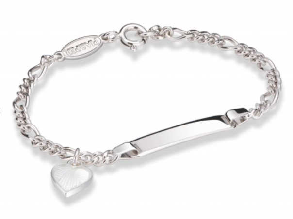 SØLVARMBÅND MED HVIT EMALJE