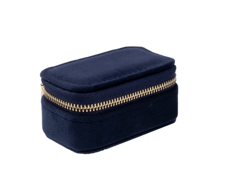 VELVET JEWELLERY BOX MICRO NAVY BLUE