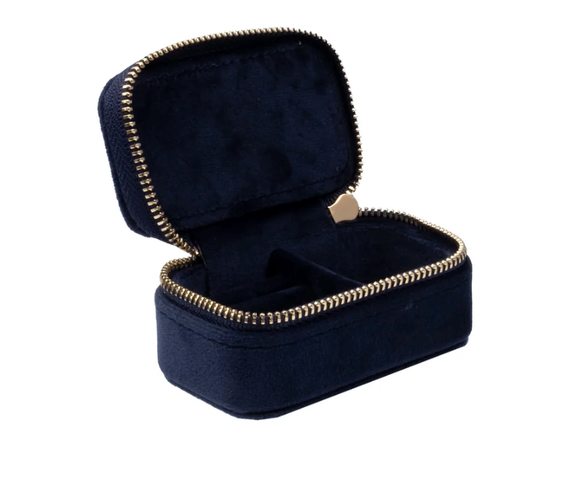 VELVET JEWELLERY BOX MICRO NAVY BLUE