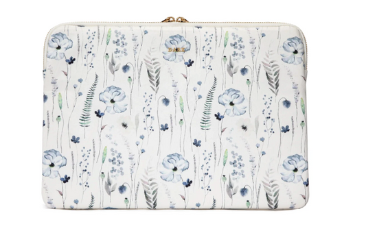 VELVET MAC COVER BLUE FLOWER PATTERN