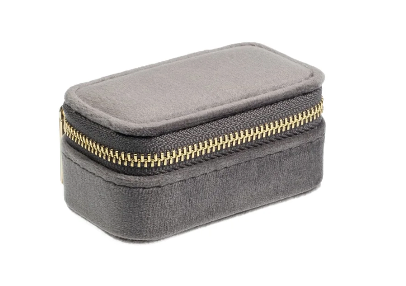 VELVET JEWELLERY BOX MICRO DARK GREY