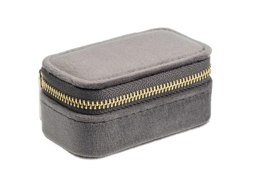VELVET JEWELLERY BOX MICRO DARK GREY