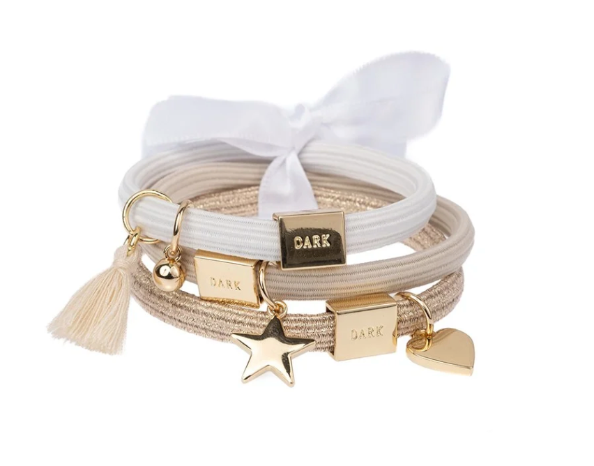 DARK DEPARTMENT HÅRSTRIKK HVIT/ GULL