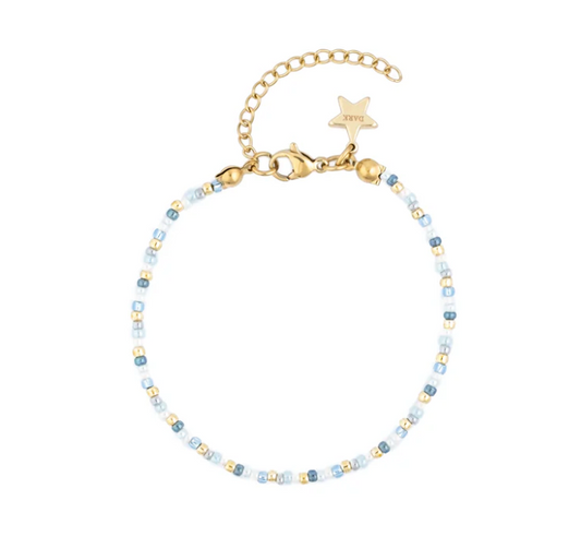 DARK DEPARTMENT ARMBÅND MED BLÅ GLASSPERLER