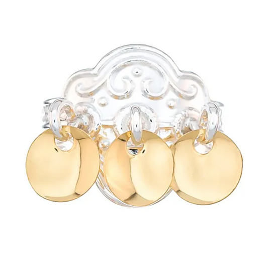 GRAFFERBUNAD RING - HVIT / FORGYLT