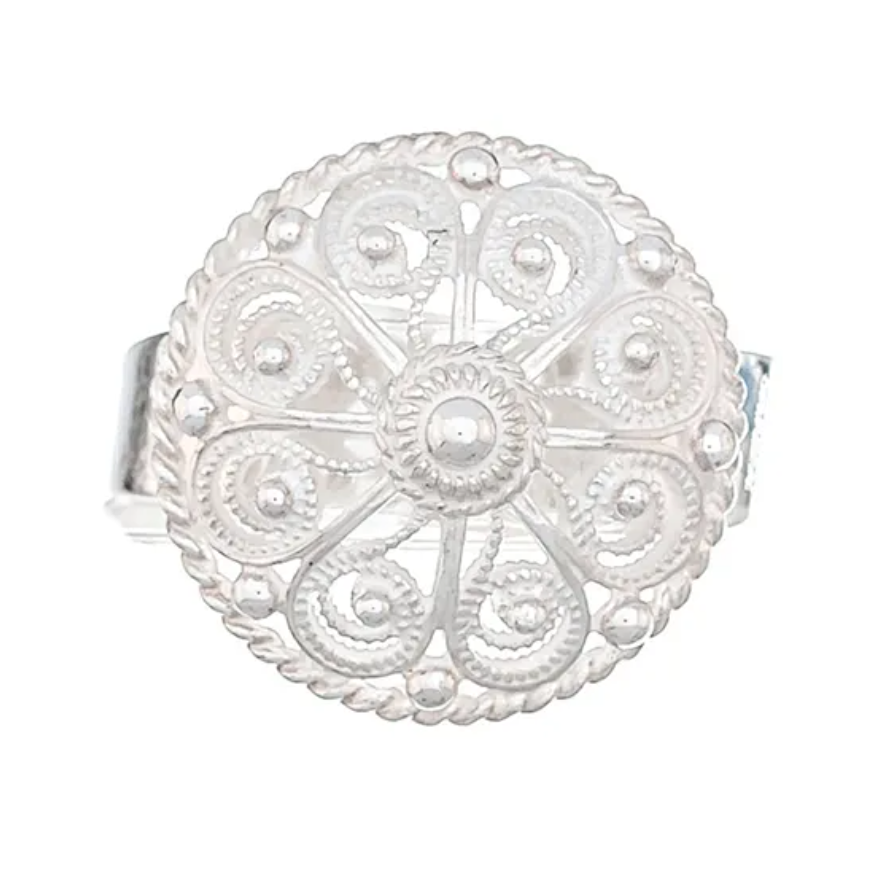 GRAFFERBUNAD FILIGRAN RING HVITT SØLV