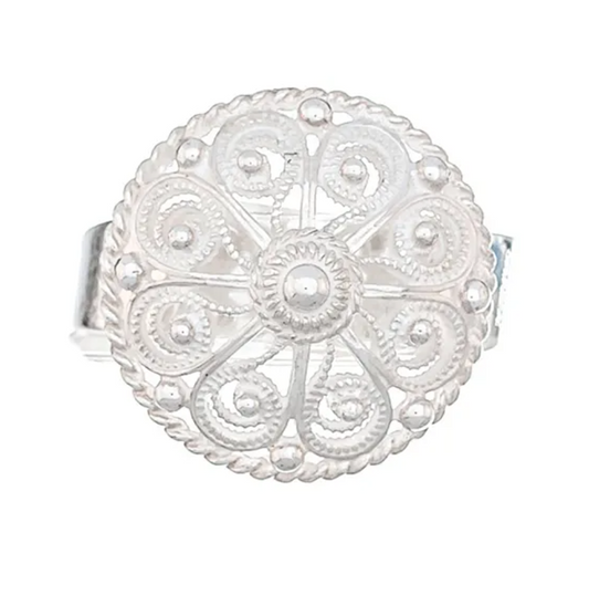 GRAFFERBUNAD FILIGRAN RING HVITT SØLV