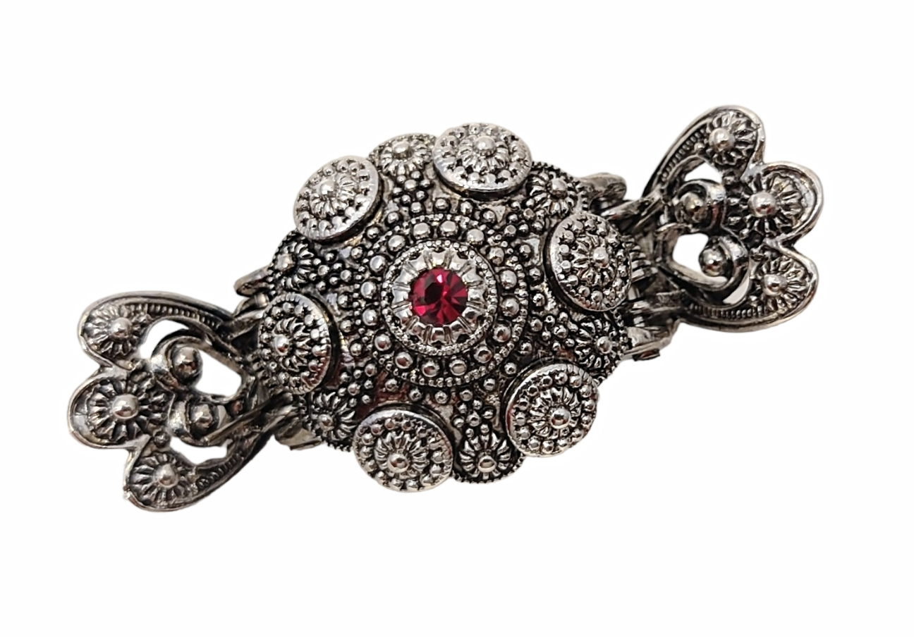 NORA HÅRKLYPE TIL BUNAD STOR - OKSIDERT/ RØD