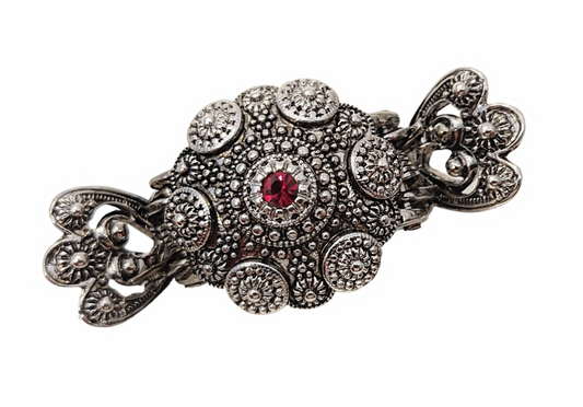 NORA HÅRKLYPE TIL BUNAD STOR - OKSIDERT/ RØD