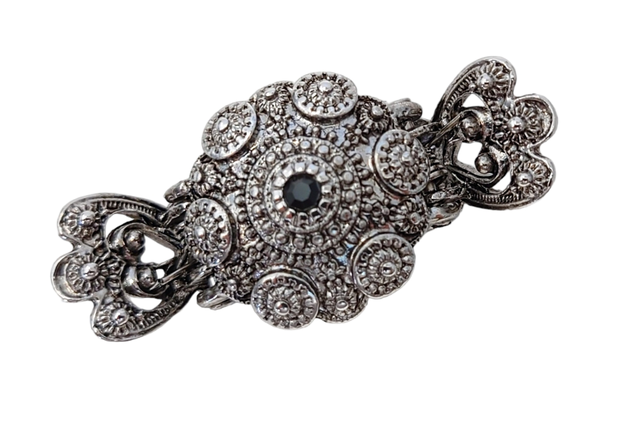 NORA HÅRKLYPE TIL BUNAD STOR - OKSIDERT/ SORT