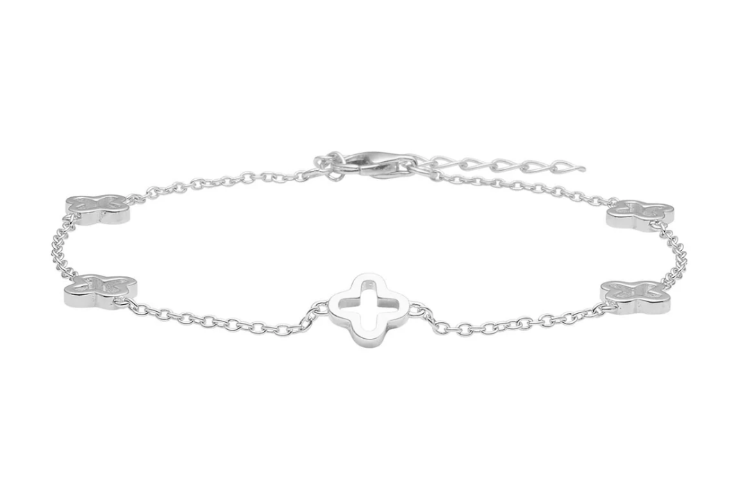 RHODINERT SØLVARMBÅND KLØVER