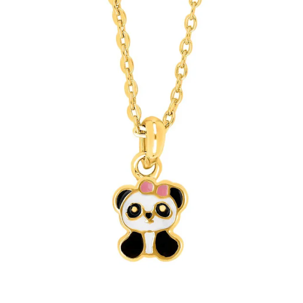 FORGYLT SØLVSMYKKE PANDA