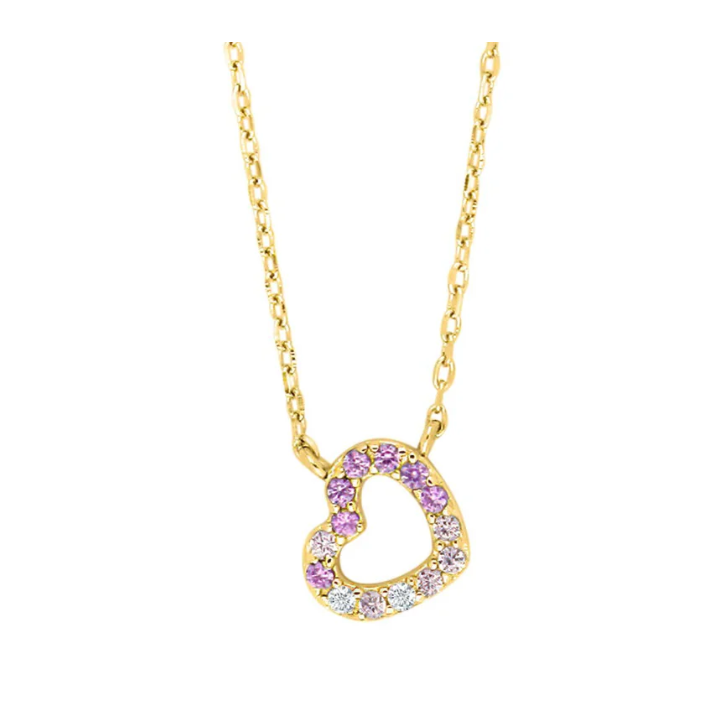 HJERTE MED ROSA CUBIC ZIRKONIA