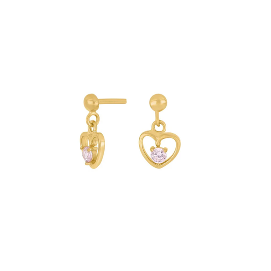 FORGYLTE SØLVØREPYNT MED ROSA ZIRKONIA