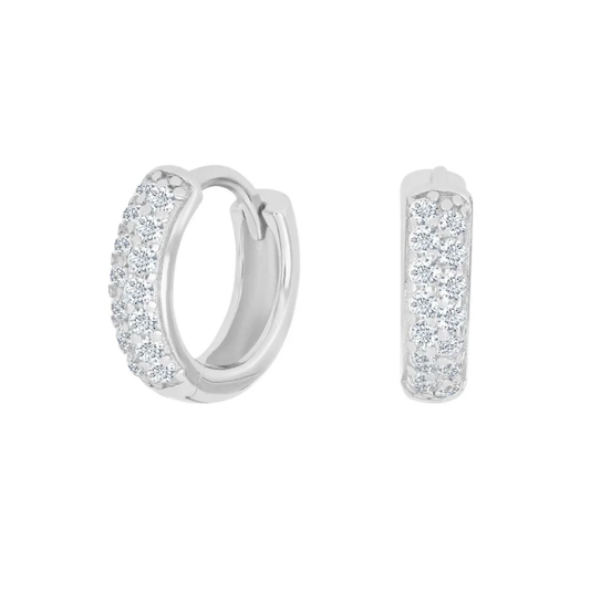 SØLV ØRERINGER MED ZIRKONIA 12 MM