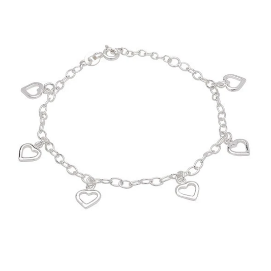 SØLVARMBÅND TIL BARN MED HJERTER