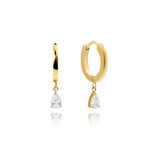 MOCKBERG BELLE GOLD HOOPS WHITE