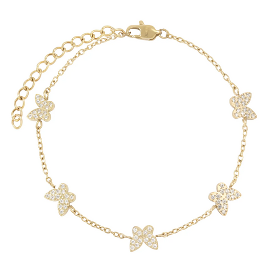 DARK DEPARTMENT - BUTTERFLY CHAIN BRACELET W/CRYSTALS