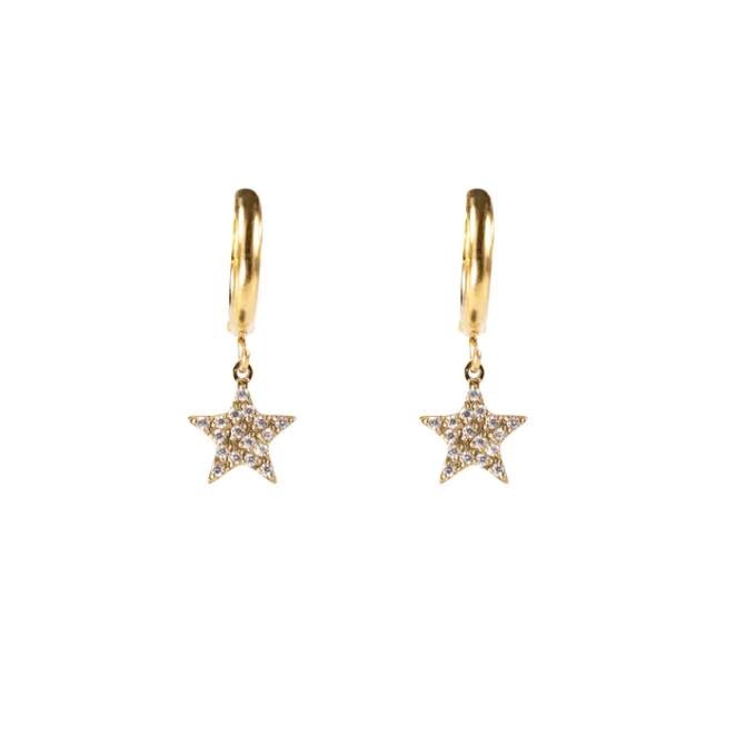 DARK DEPARTMENT - STAR HOOPS W/CRYSTALS