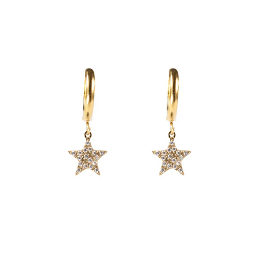 DARK DEPARTMENT - STAR HOOPS W/CRYSTALS