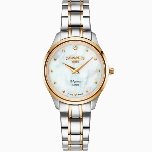 ROAMER DAMEKLOKKE MED DIAMANT -