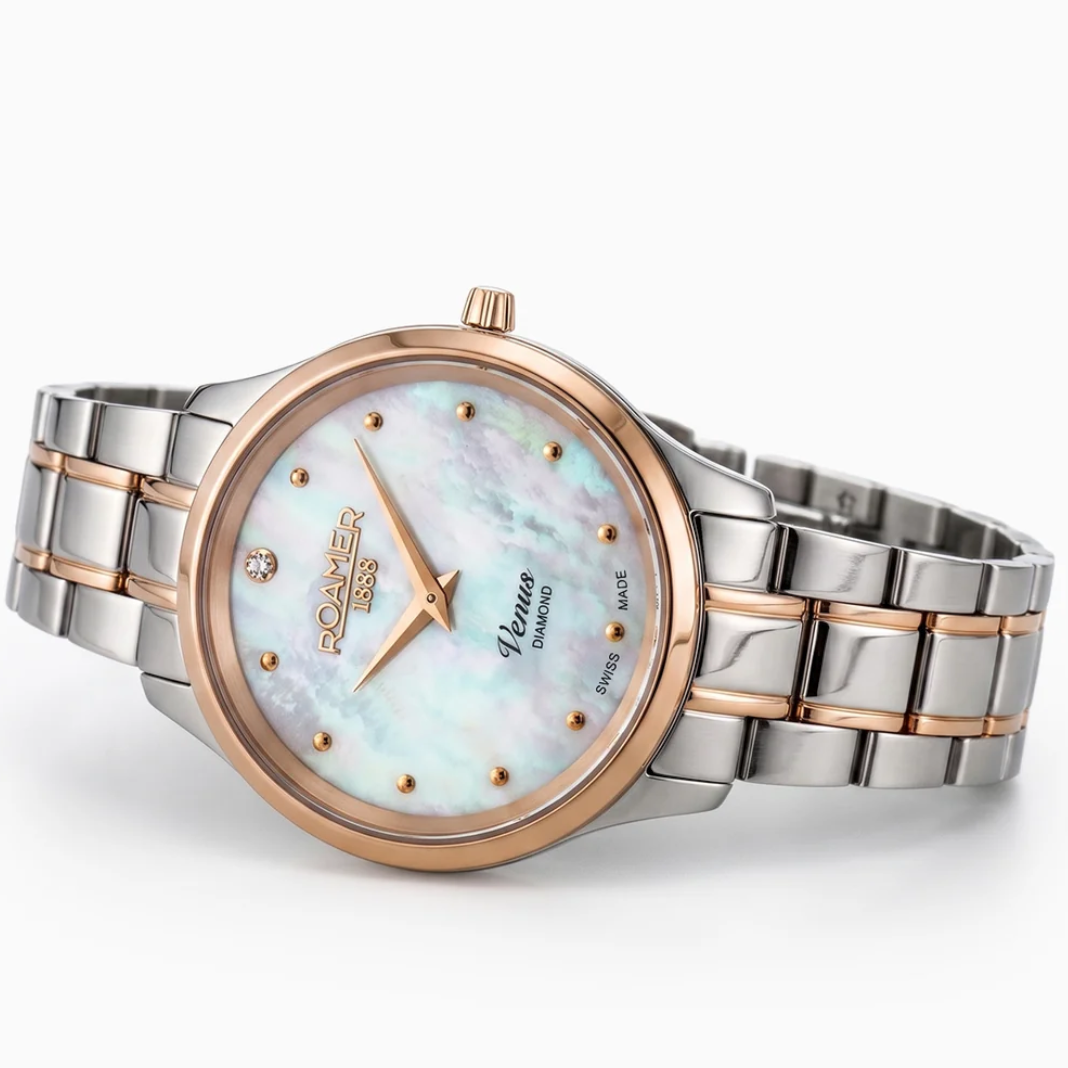 ROAMER DAMEKLOKKE MED DIAMANT -