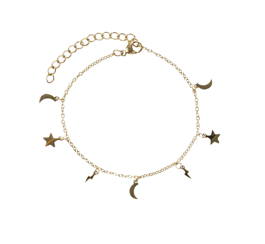 CHARM BRACELET I FORGYLT STÅL