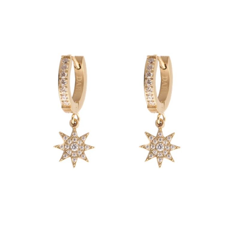 CRYSTAL STAR HOOPS I FORGYLT STÅL