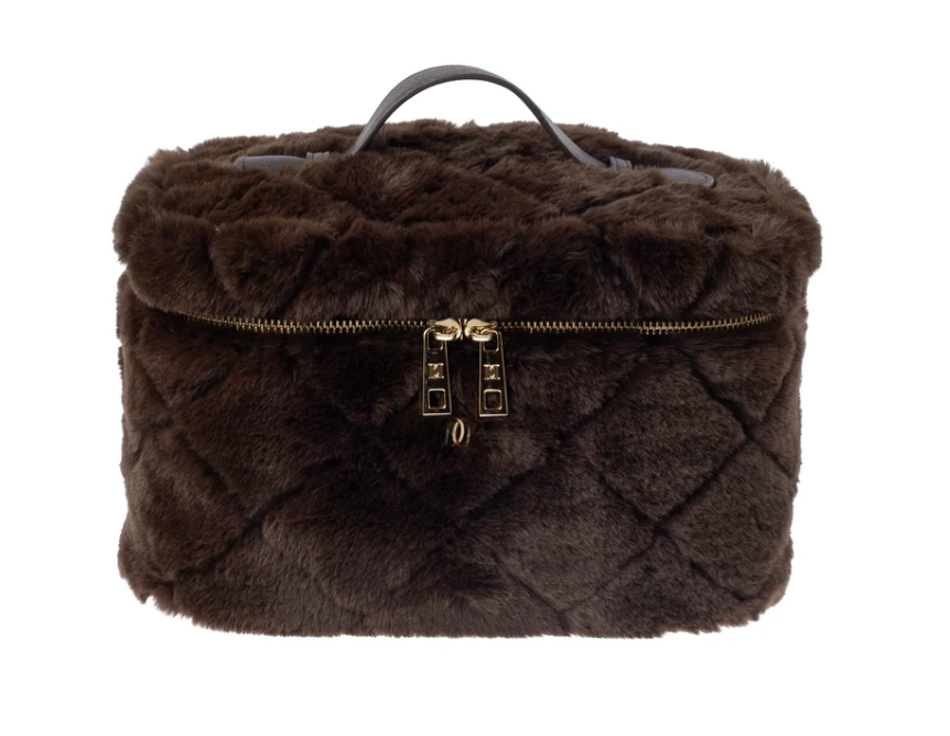 FAUX FUR QUILTED VANITY BAG LARGE