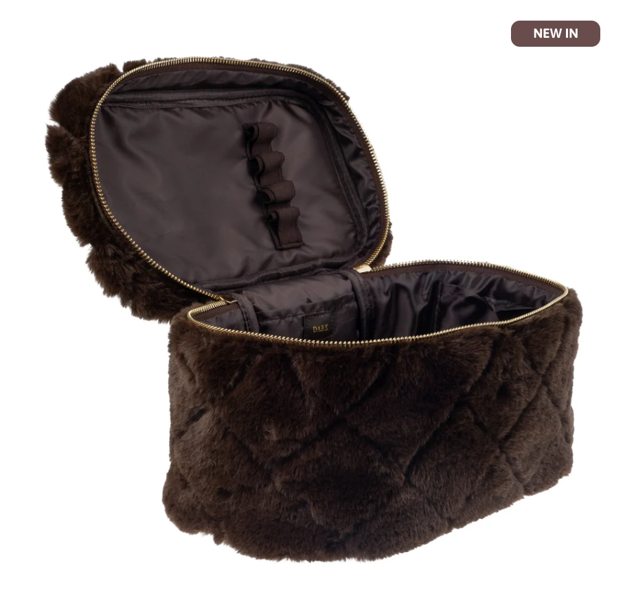 FAUX FUR QUILTED VANITY BAG LARGE