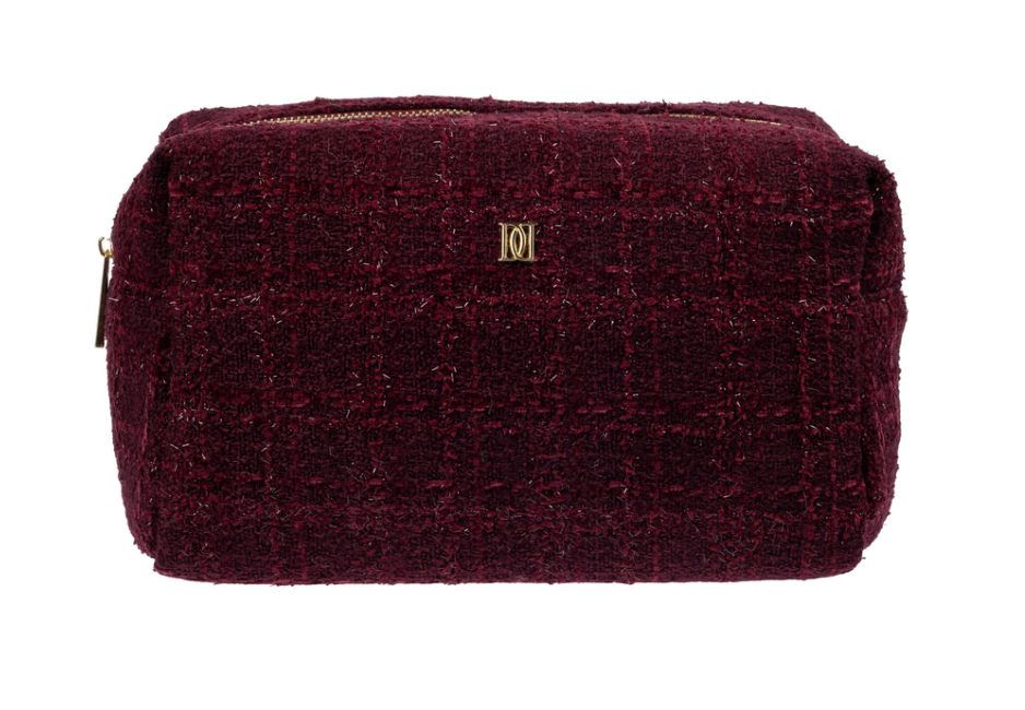 TWEED MAKE-UP POUCH LARGE BORDEAUX