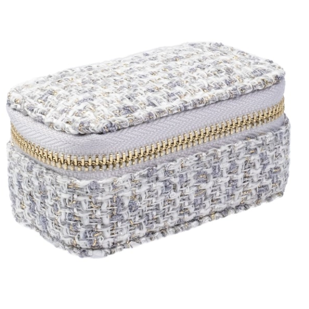 TWEED JEWELLERY BOX MICRO STEEL BLUE