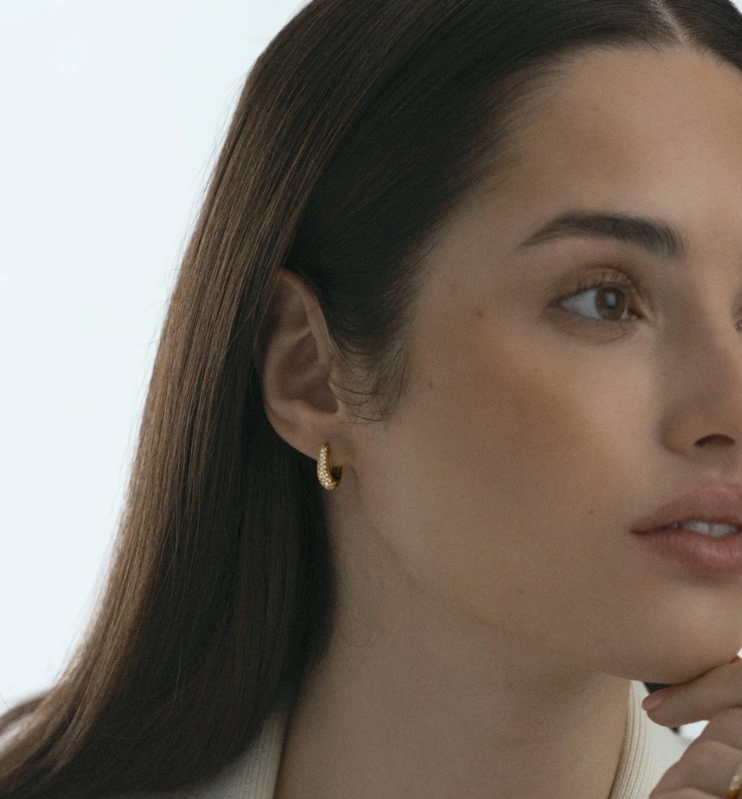 MOCKBERG PAVE PRECIOUS HOOPS