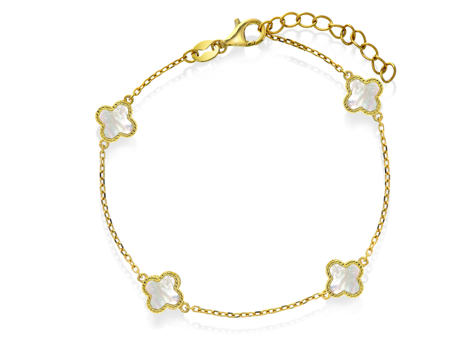 KLØVERARMBÅND I GULLFORGYLT SØLV