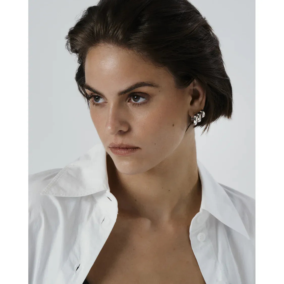 MOCKBERG CHUNKY SILVER HOOPS MEDIUM